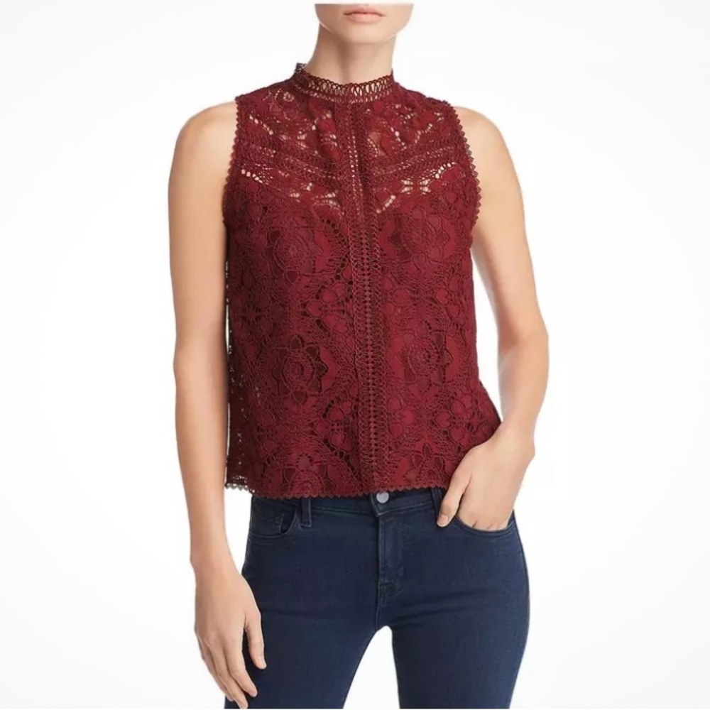 BB Dakota Burgundy Knitted Sleeveless High Neck Top size XS